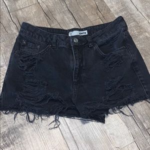 Topshop Distressed Moto Shorts